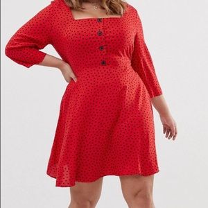 ASOS red polka dot dress